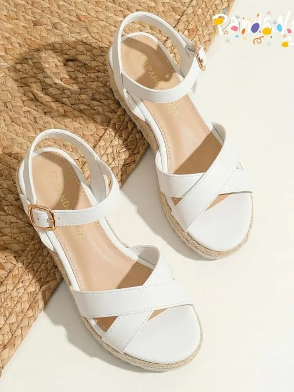 Girls Wedge Platform Sandals | Cross Strap Espadrille Dress Shoes Flower Girl